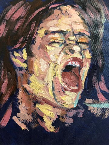 Tiny expressive oil painting